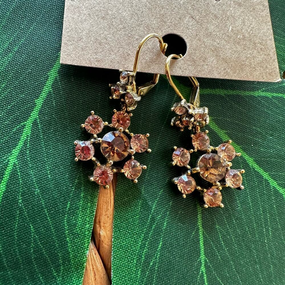 BOGO FREE FLORAL CRYSTAL DANGLE EARRINGS